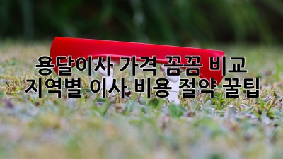 용달이사 가격 꼼꼼 비교 🚚 지역별 이사 비용 절약 꿀팁! 🍯