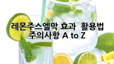 레몬주스엘막🍋 효과 💯% 활용법 & 주의사항 A to Z